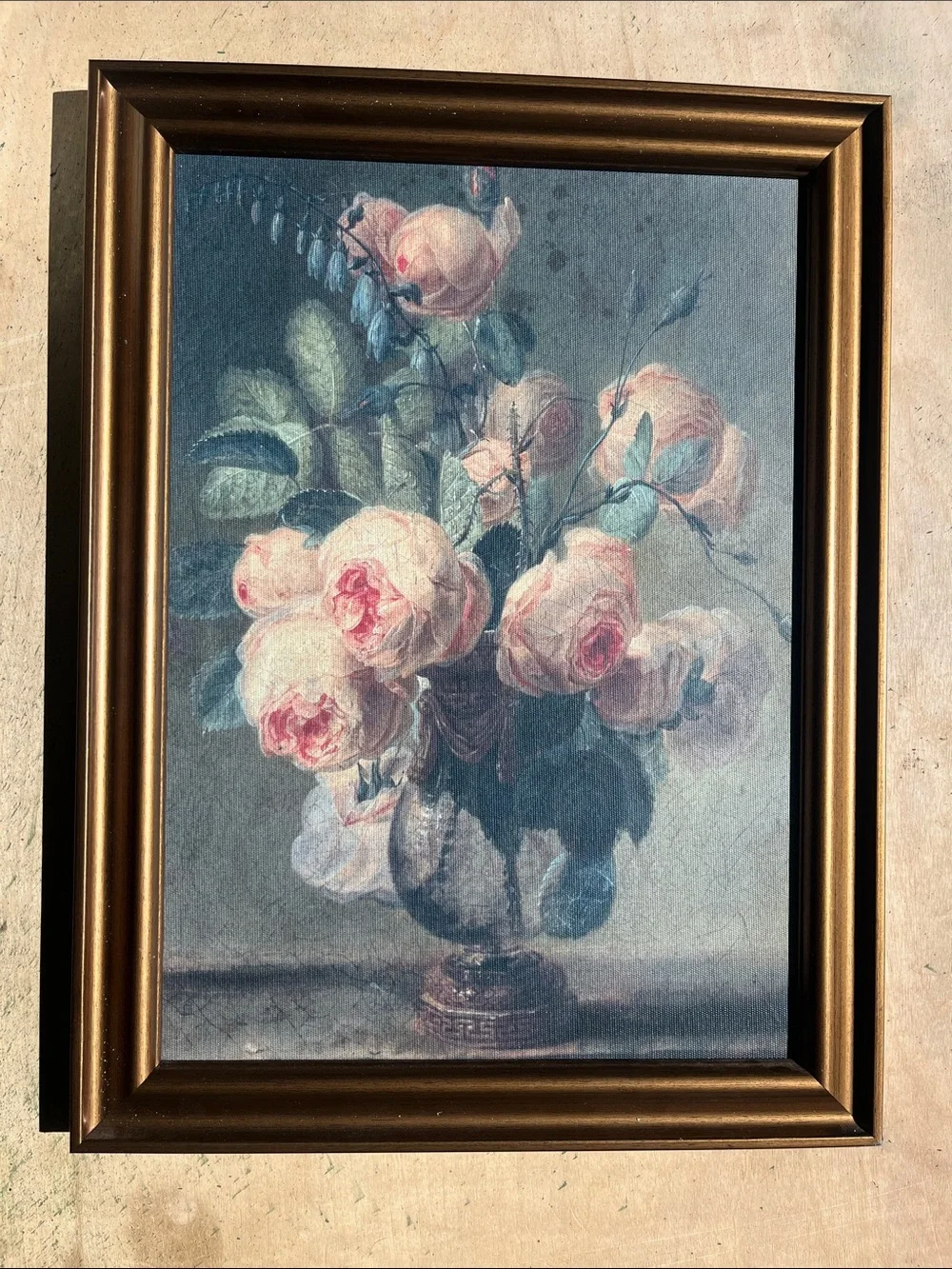 Target thereshold 12” x 16” antique floral framed cavas board